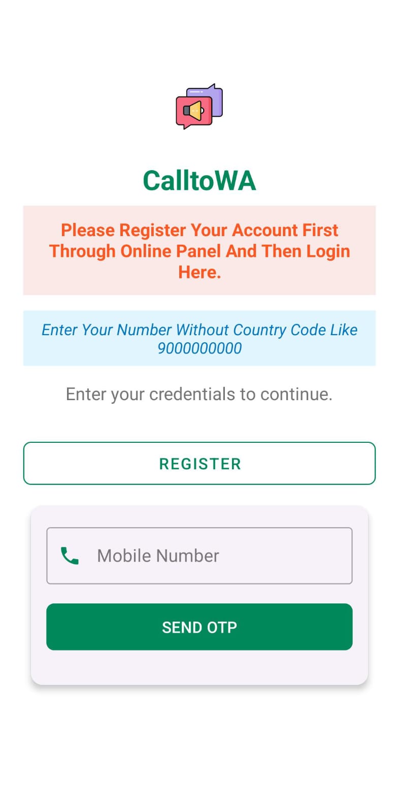 Register on Wa Sales Machine